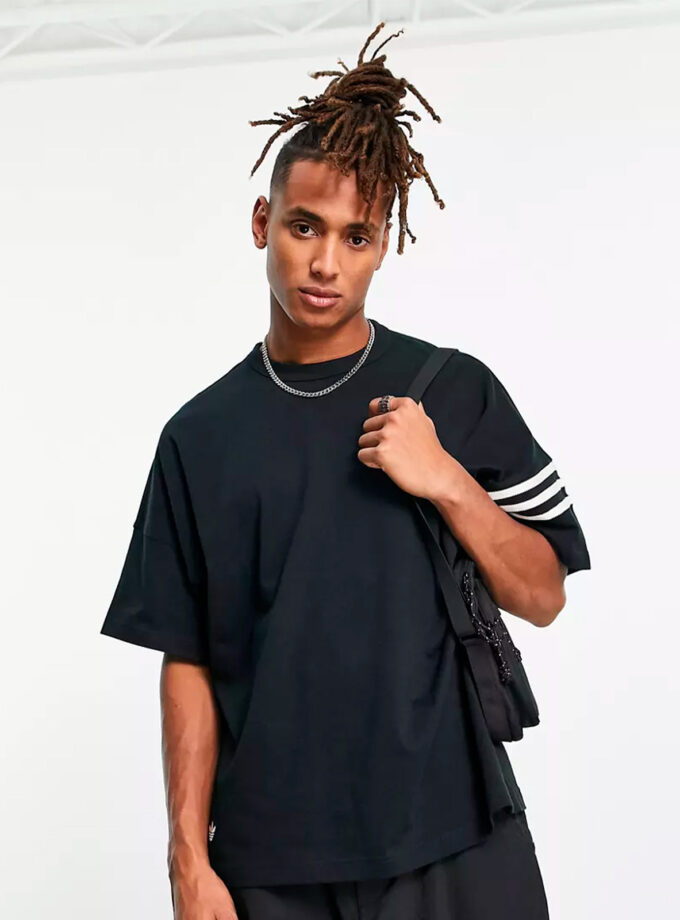 Adidas Originals Mens Twill Short Sleeve Shirt, Black