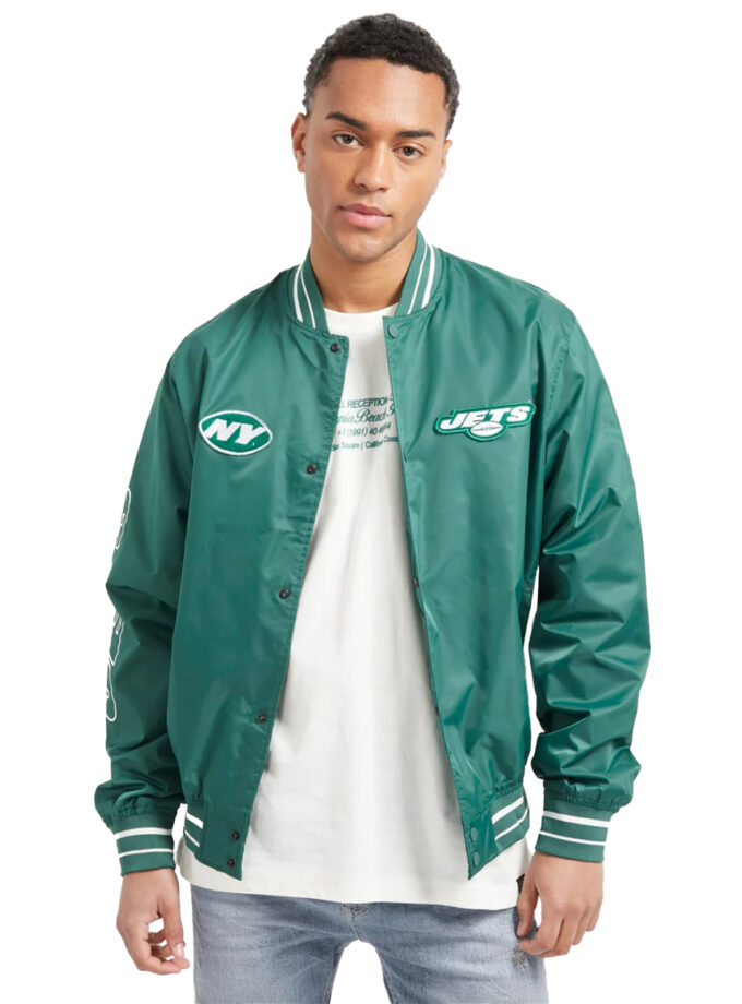 Pull & Bear - NFL New York Jets bomber jacket - Green