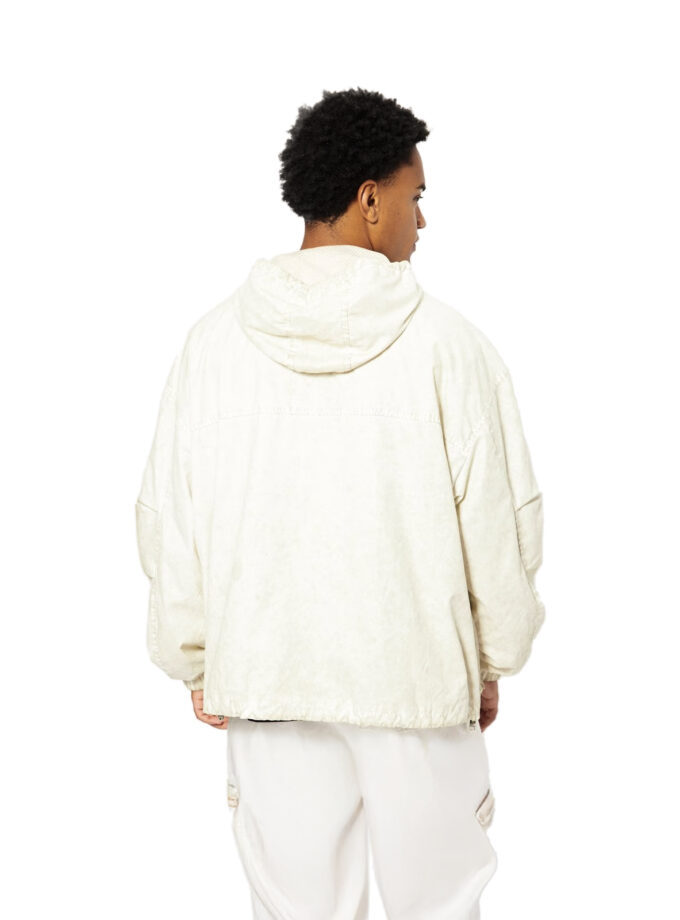 Bershka Lightweight Hooded Jacket - Ecru