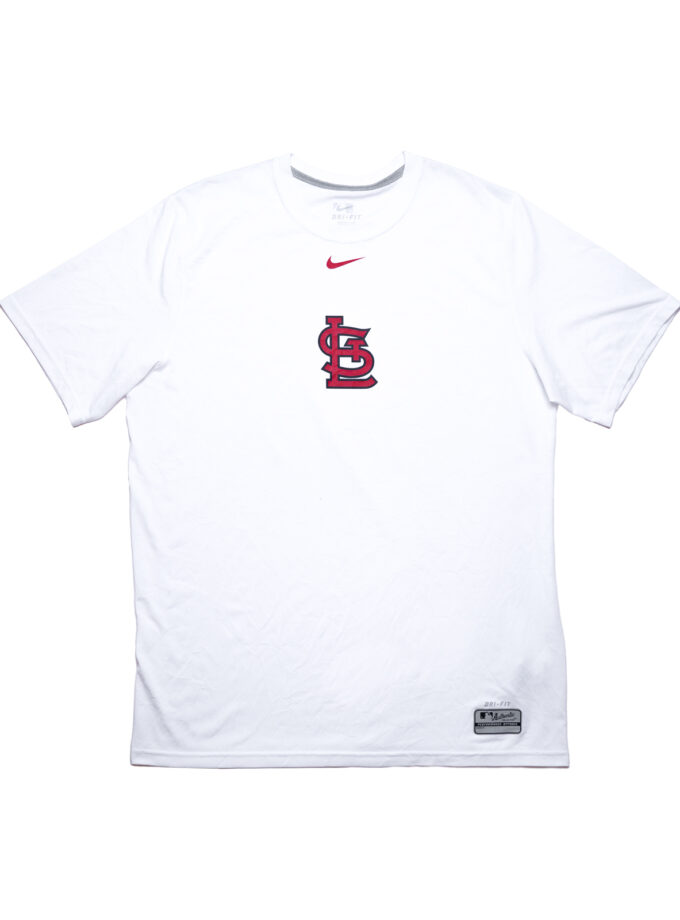 Nike Dri-Fit MLB St. Louis Cardinals Logo Red T-Shirt  Center Swoosh