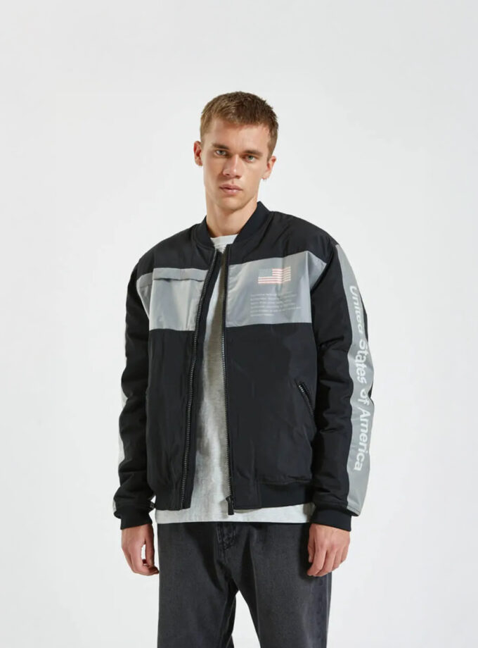 Original Pull&bear x Nasa Bomber Jacket in Black