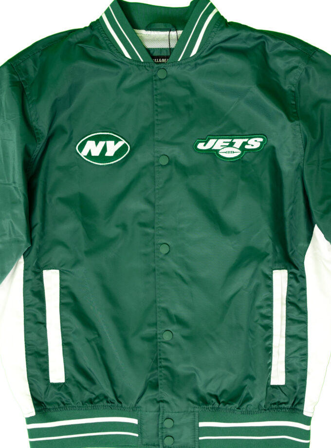 Pull & Bear - NFL New York Jets bomber jacket - Green