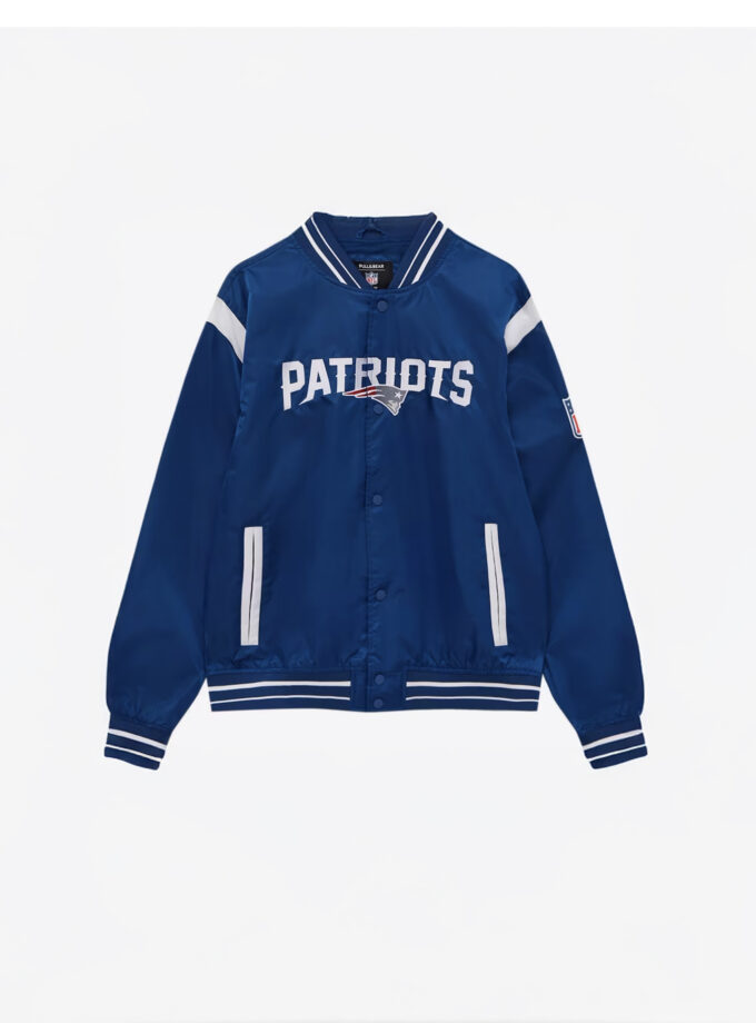 Pull&Bear x NFL Patriots Varsity Jacket – Dark Blue