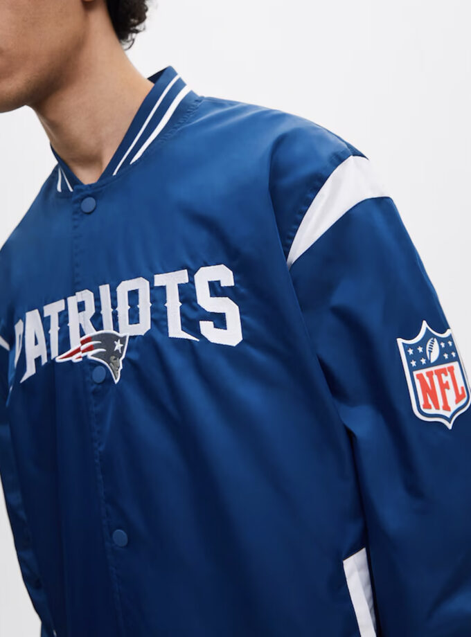 Pull&Bear x NFL Patriots Varsity Jacket – Dark Blue