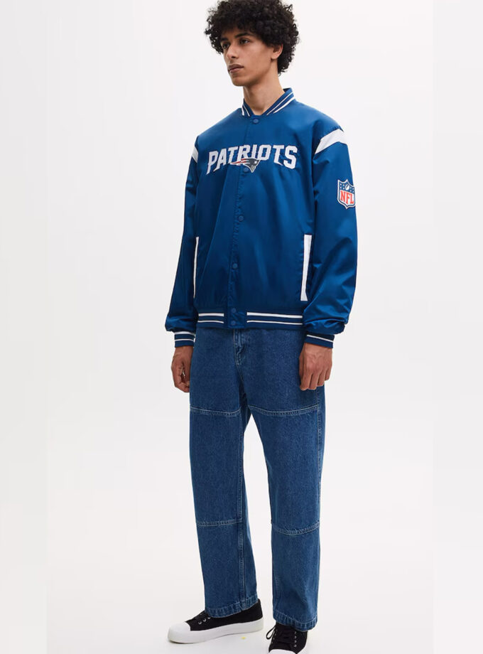 Pull&Bear x NFL Patriots Varsity Jacket – Dark Blue