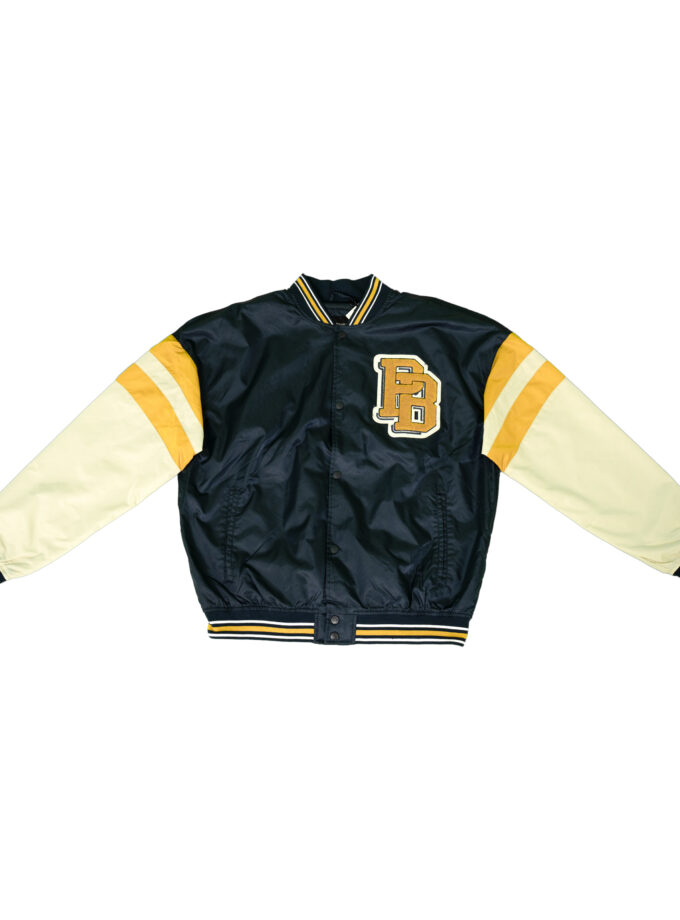 Pull&Bear Colorblock Varsity Jacket – Navy & Yellow