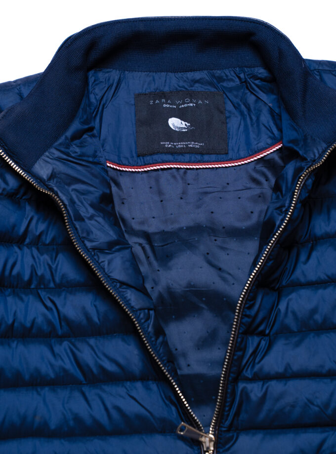 Zara Woman Lightweight Down Jacket – Dark Blue