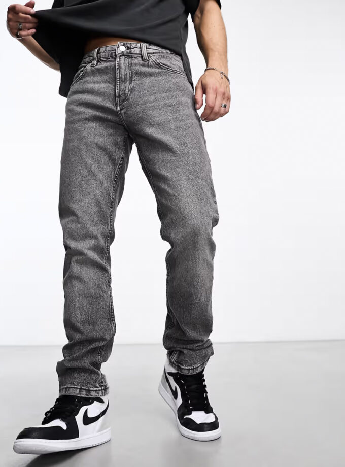Pull&Bear - Jean droit - Gris