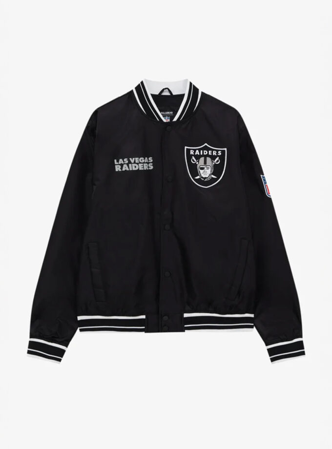 Pull&Bear x NFL Raiders Bomber Jacket – Black