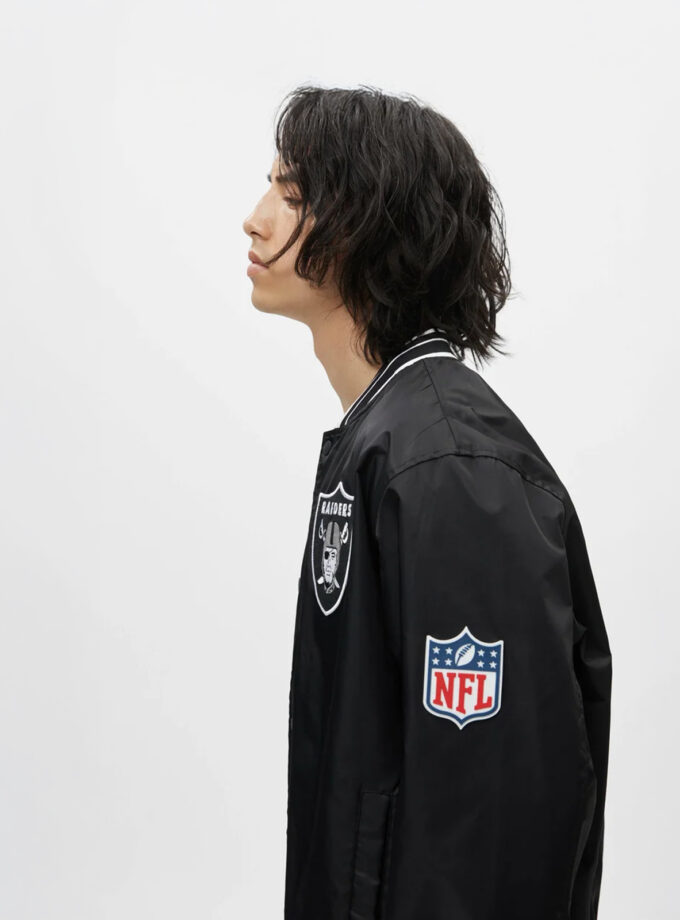 Pull&Bear x NFL Raiders Bomber Jacket – Black