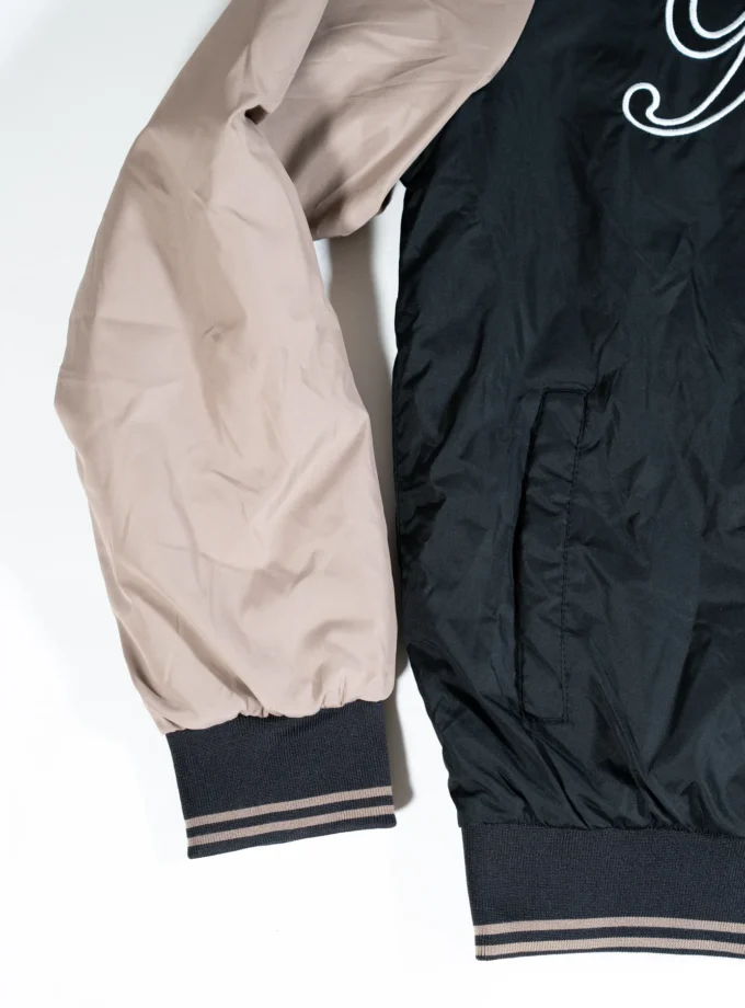 Brave Soul – Black & Beige Varsity Bomber Jacket