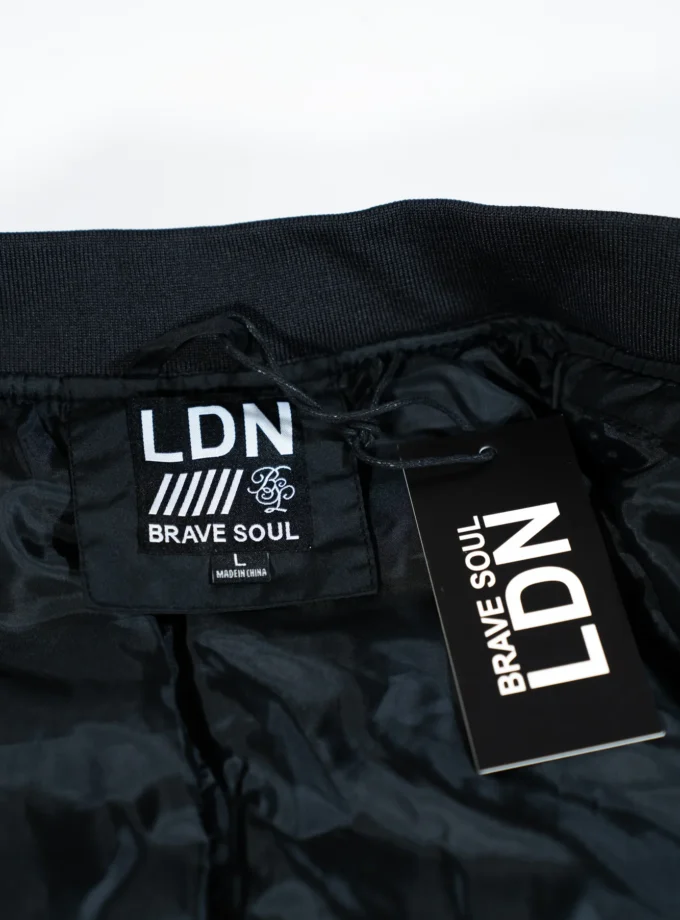 Brave Soul – Black & Beige Varsity Bomber Jacket