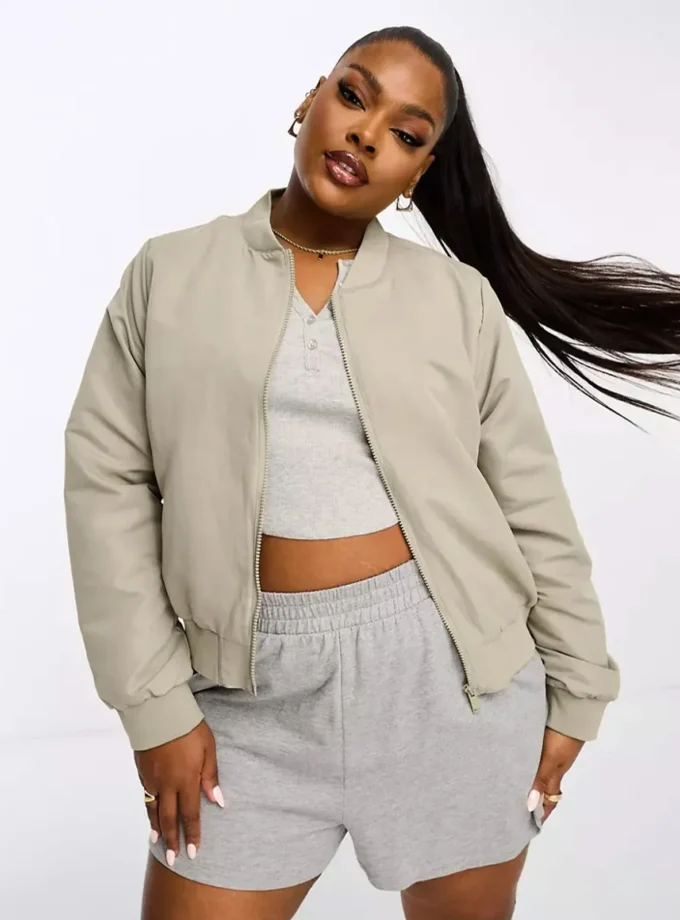 Brave Soul beige lightweight bomber jacket size XL