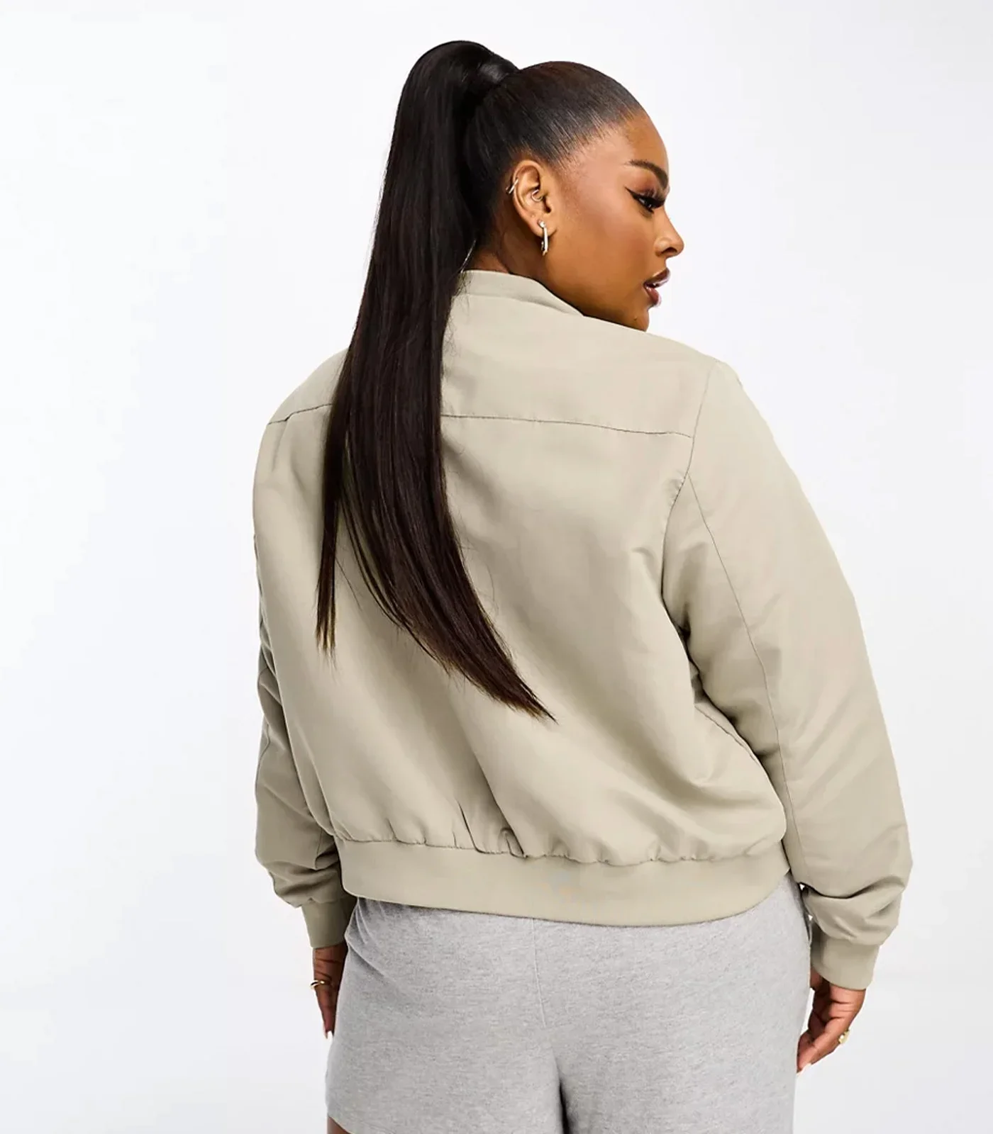 Brave Soul – Beige Lightweight Bomber Jacket - Image 6