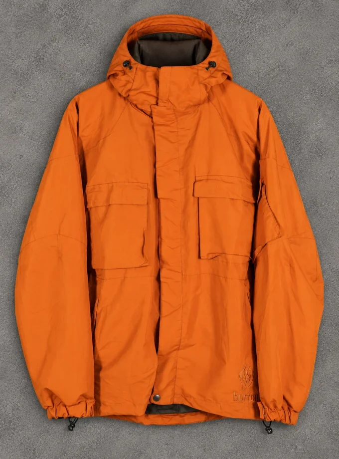 Burn Intense Energy orange hooded utility jacket