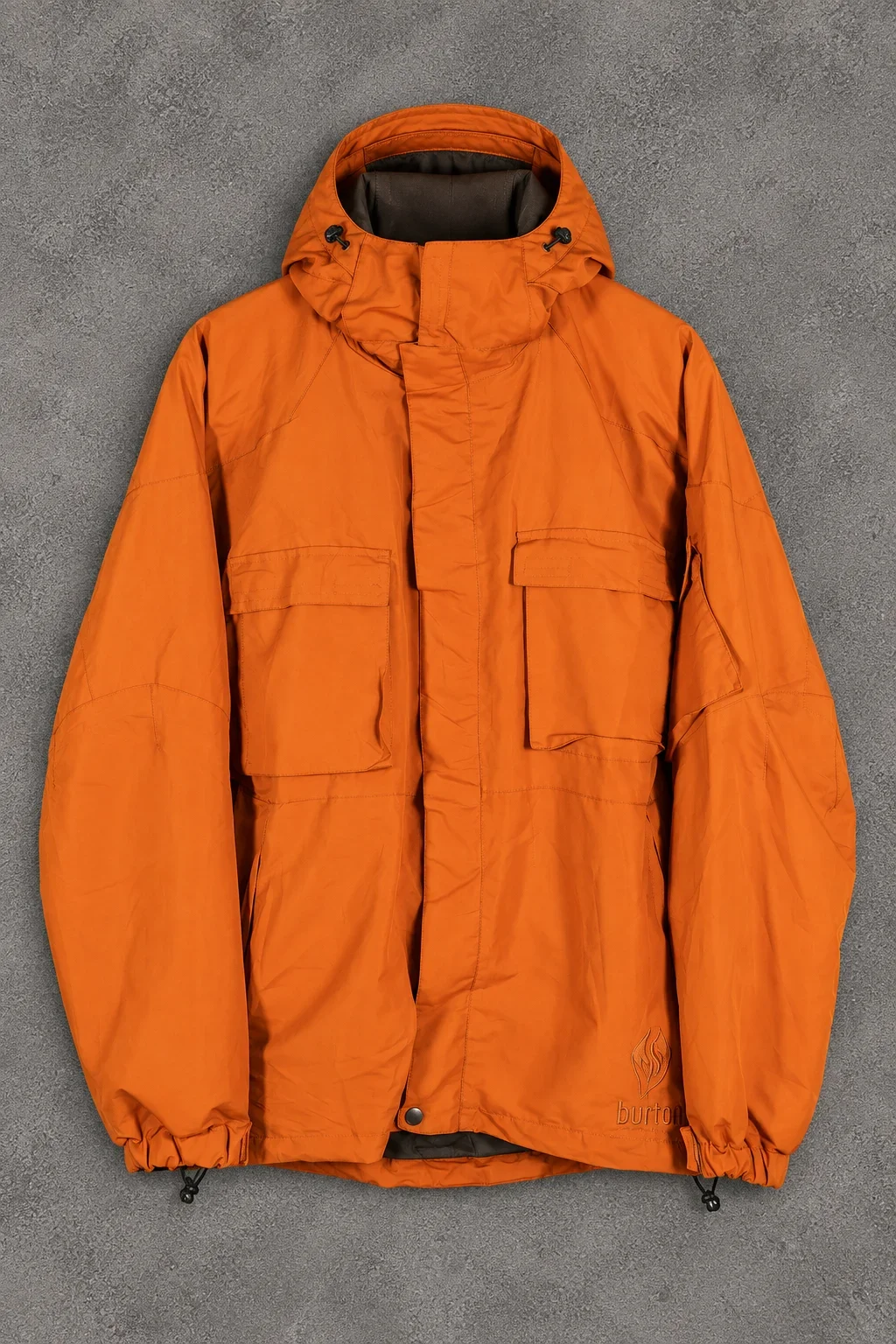 Burn Intense Energy orange hooded utility jacket