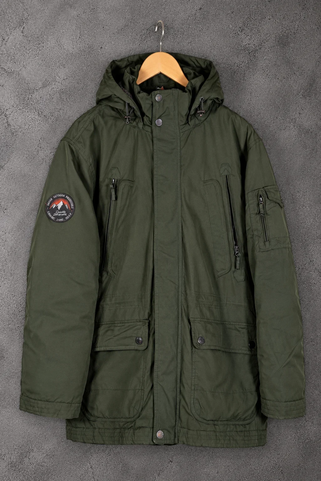C&A olive green outdoor hooded jacket size XL