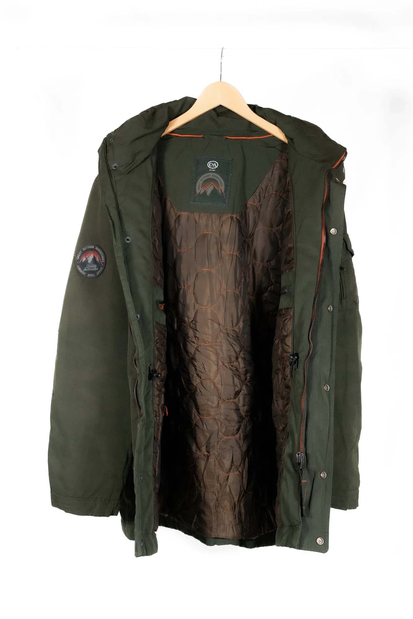 C&A – Outdoor Adventures Olive Green Hooded Jacket - Image 8