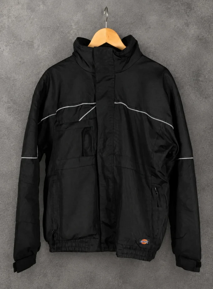 Dickies black utility work jacket size L with reflective details
