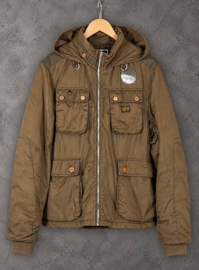 G-Star RAW brown hooded utility jacket size M