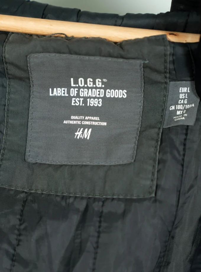 H&M L.O.G.G. – Black Hooded Bomber Jacket
