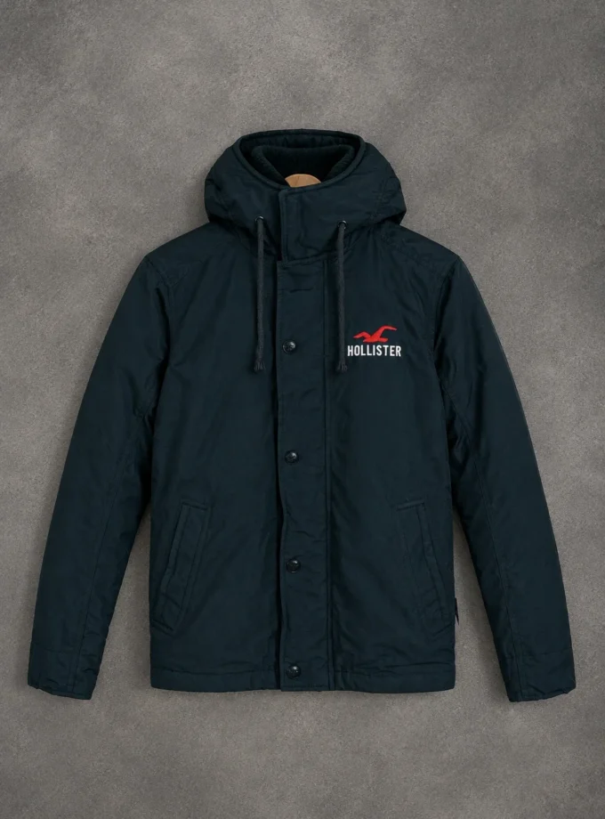 Hollister – Navy Hooded Winter Jacket