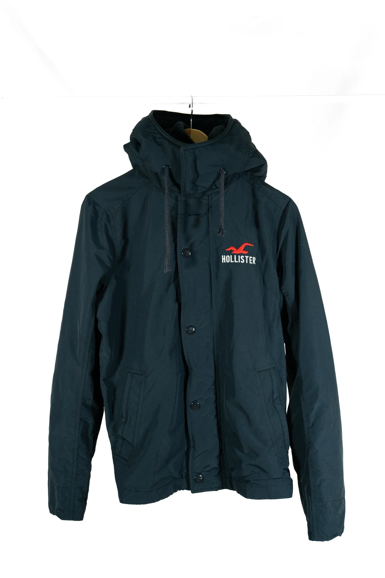 Hollister – Navy Hooded Winter Jacket - Image 9