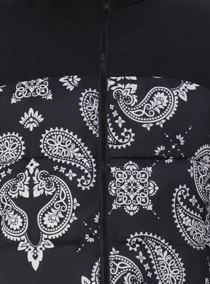 Jack & Jones – JJMOON Hood Puffer Jacket Black Paisley