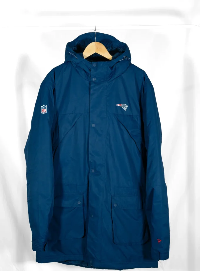 NFL New England Patriots – Long Hooded Winter Jacket Navy Blue XL