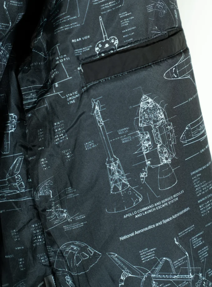 Pull&Bear NASA – Black & Grey Graphic Bomber Jacket