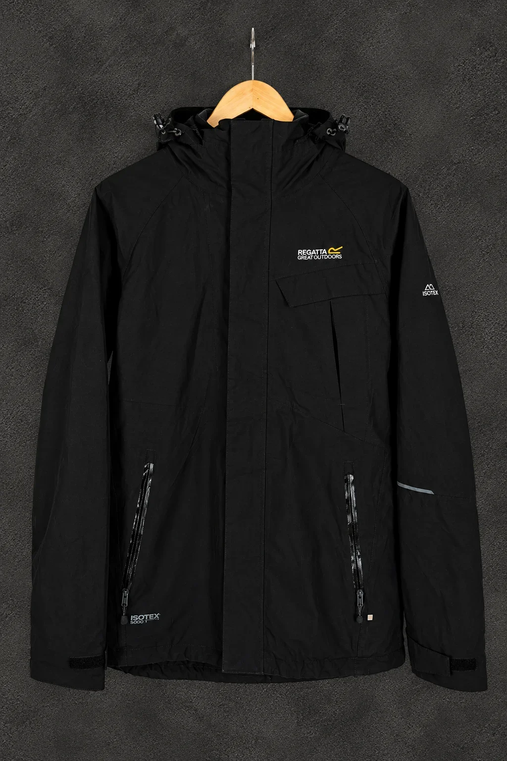 Regatta ISOTEX 5000 black waterproof hooded jacket size M