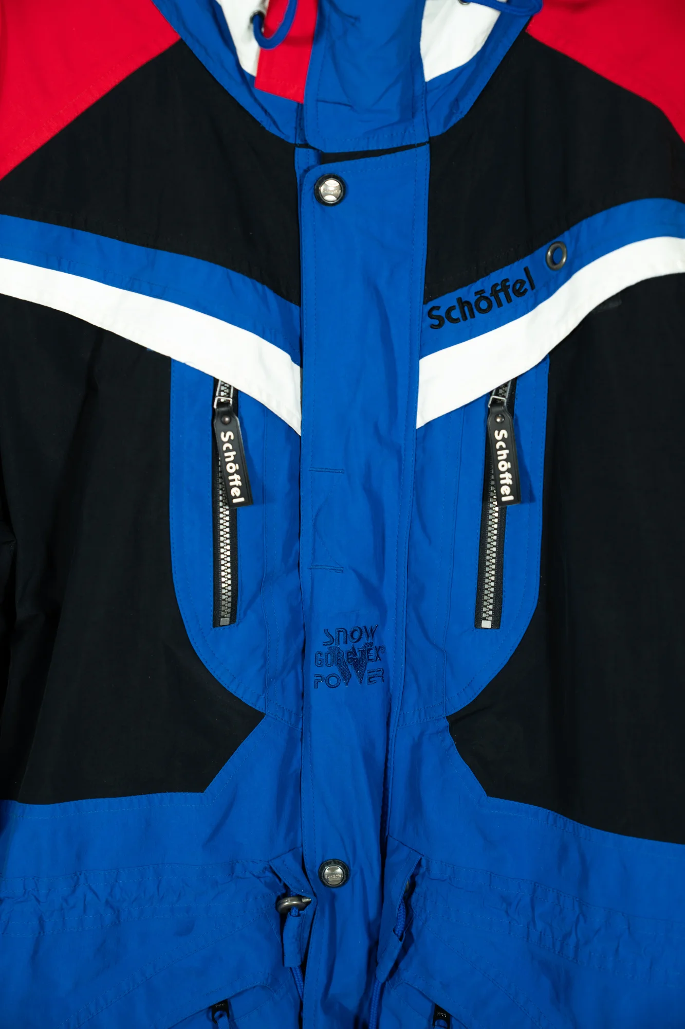 Schöffel – Vintage Snow Power Gore-Tex Ski Jacket Blue Red Black - Image 5