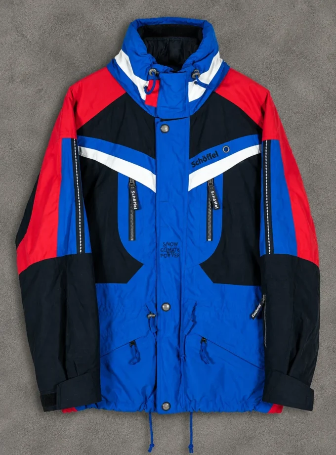 Schöffel Snow Power Gore-Tex blue red black ski jacket size XL