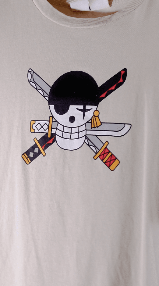 Bershka - One Piece Roronoa Zoro Graphic T-Shirt – Off White - Image 5