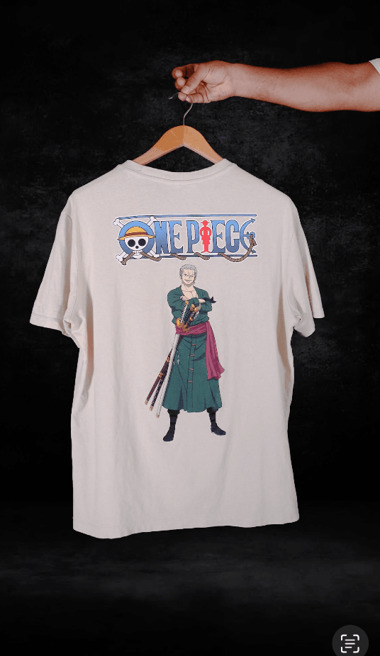 Bershka - One Piece Roronoa Zoro Graphic T-Shirt – Off White - Image 6