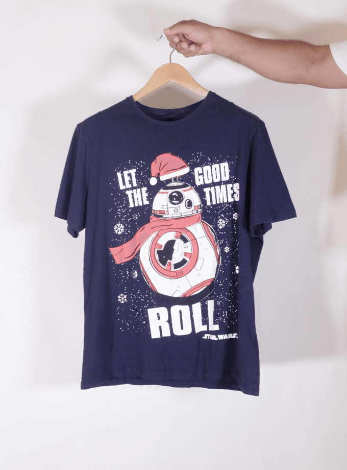 Star Wars BB-8 Christmas Navy Graphic T-Shirt