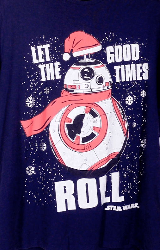 Star Wars BB-8 Christmas Navy Graphic T-Shirt