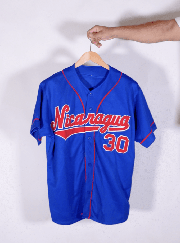 Nicaragua Baseball #30 Graphic Jersey – Blue