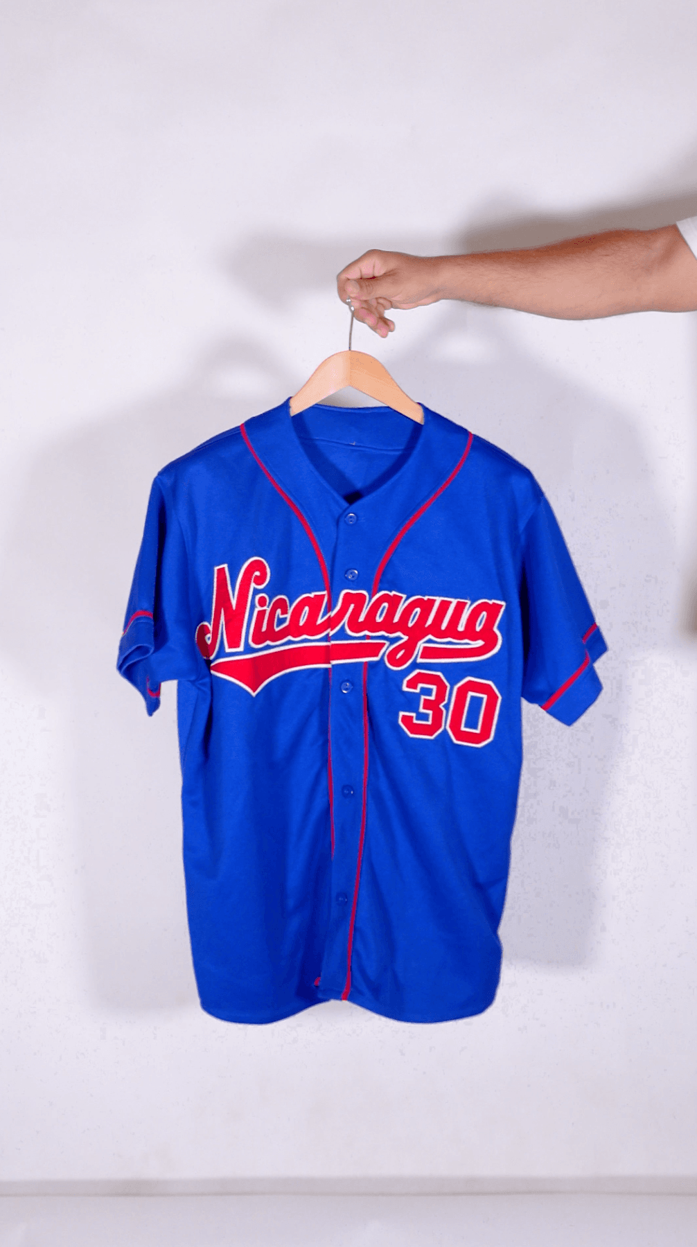 Nicaragua Baseball #30 Graphic Jersey – Blue - Image 5