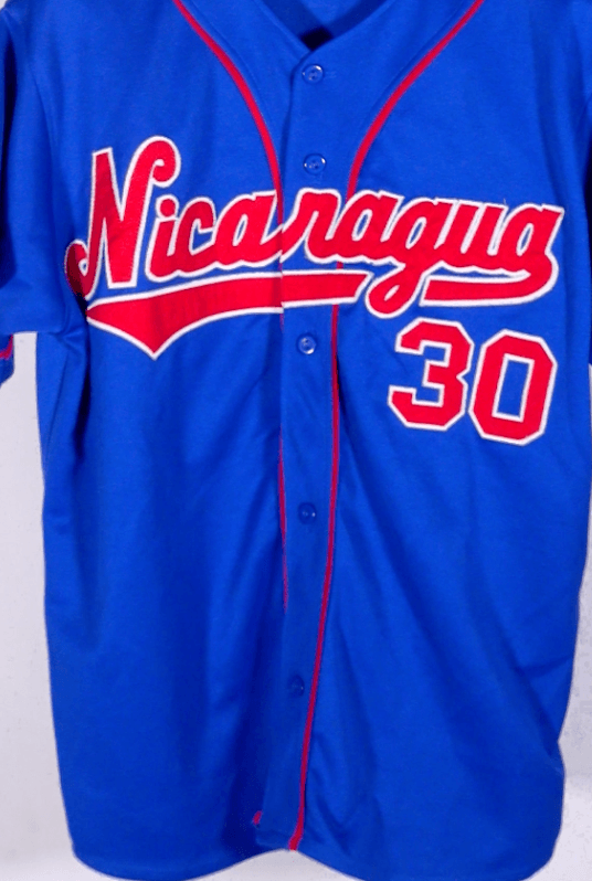 Nicaragua Baseball #30 Graphic Jersey – Blue