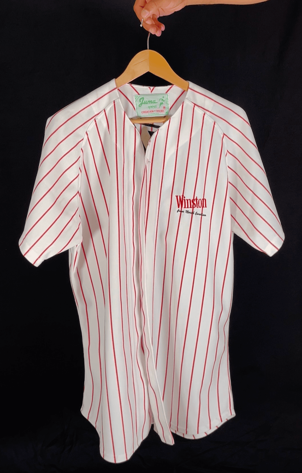 Winston Vintage Baseball Jersey – White & Red - Image 3