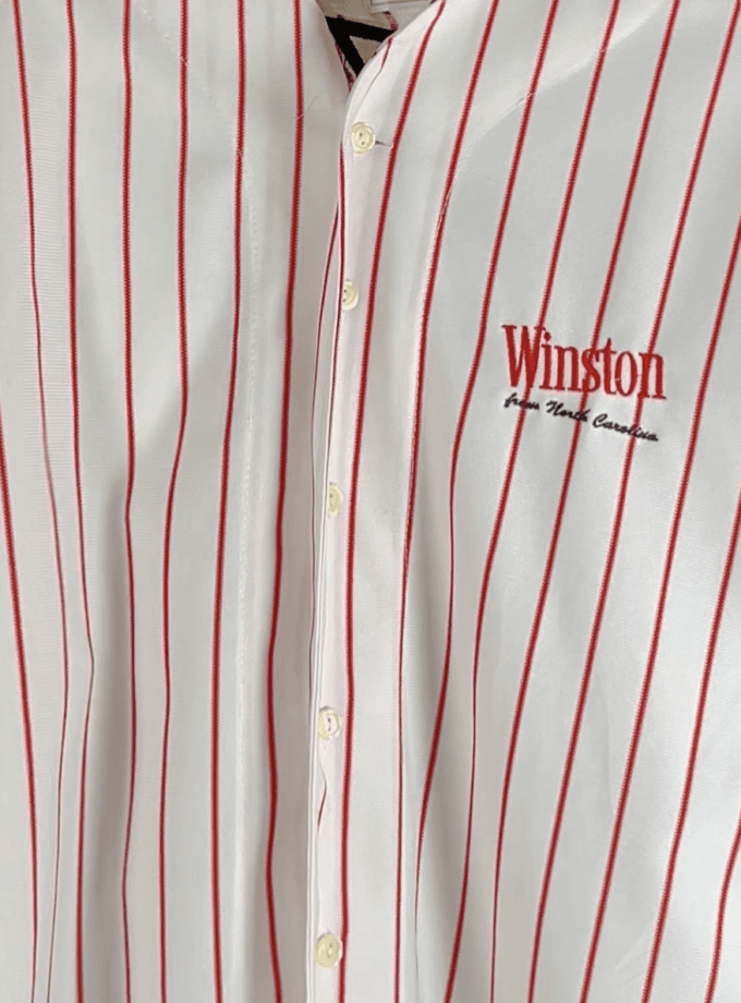 Winston Vintage Baseball Jersey – White & Red