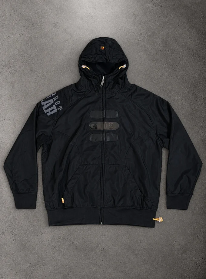Bullrot black hooded jacket size XL