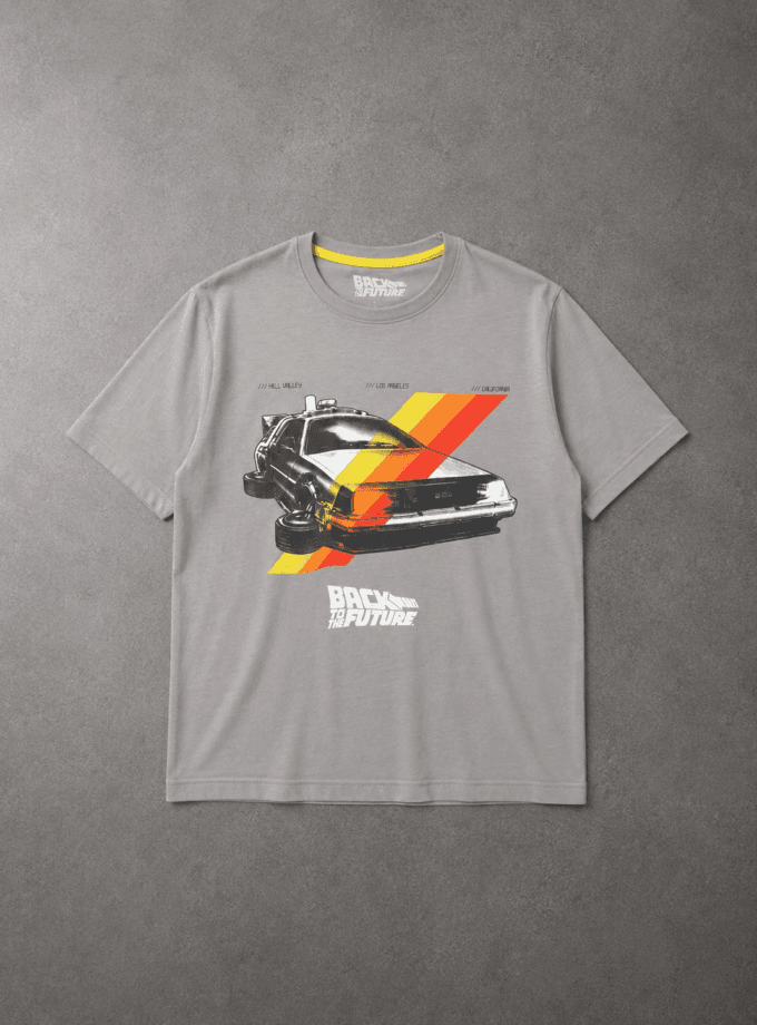 Vintage Retro Car Graphic T-Shirt – Grey