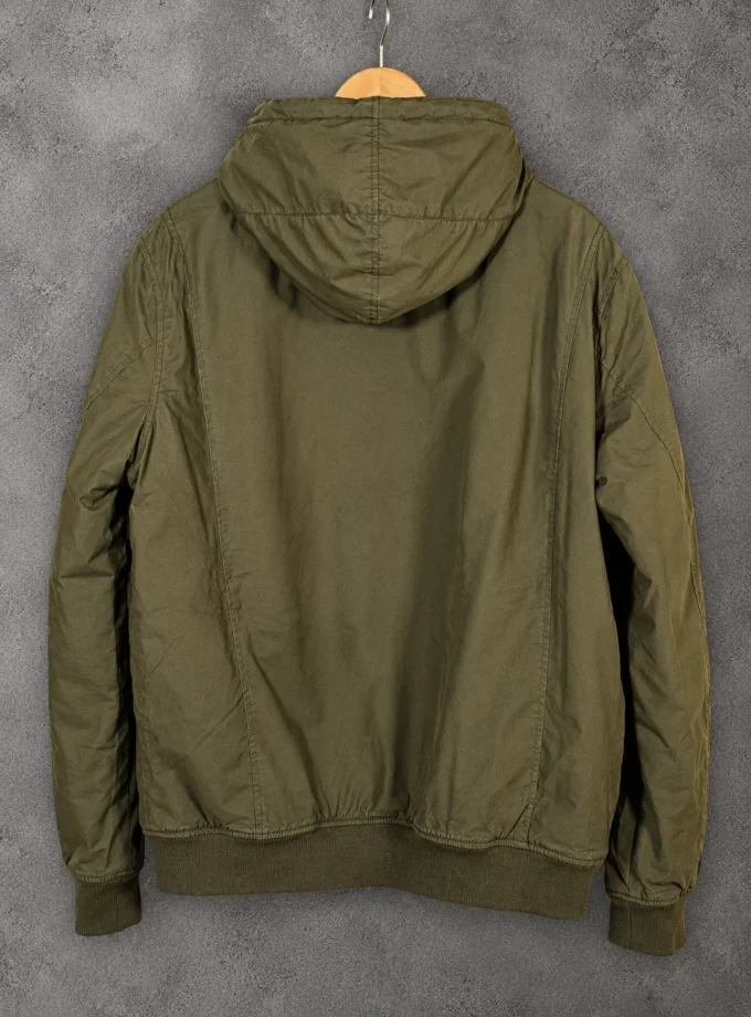Celio – Olive Green Hooded Jacket with Sherpa Lining
