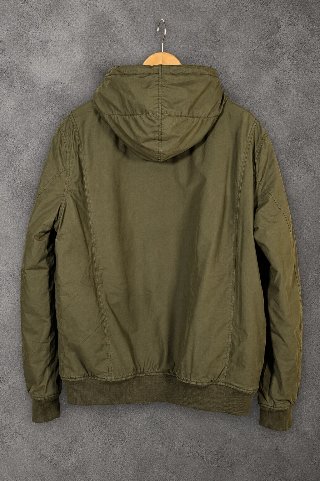 Celio – Olive Green Hooded Jacket with Sherpa Lining - Image 2