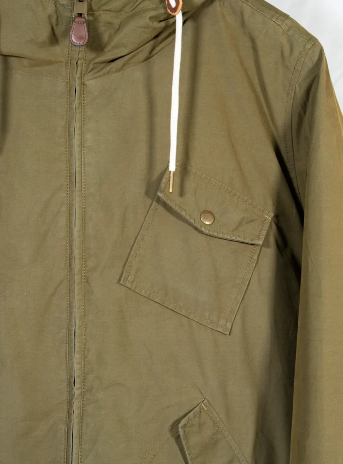 Celio – Olive Green Hooded Jacket with Sherpa Lining