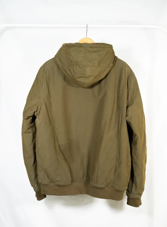 Celio – Olive Green Hooded Jacket with Sherpa Lining