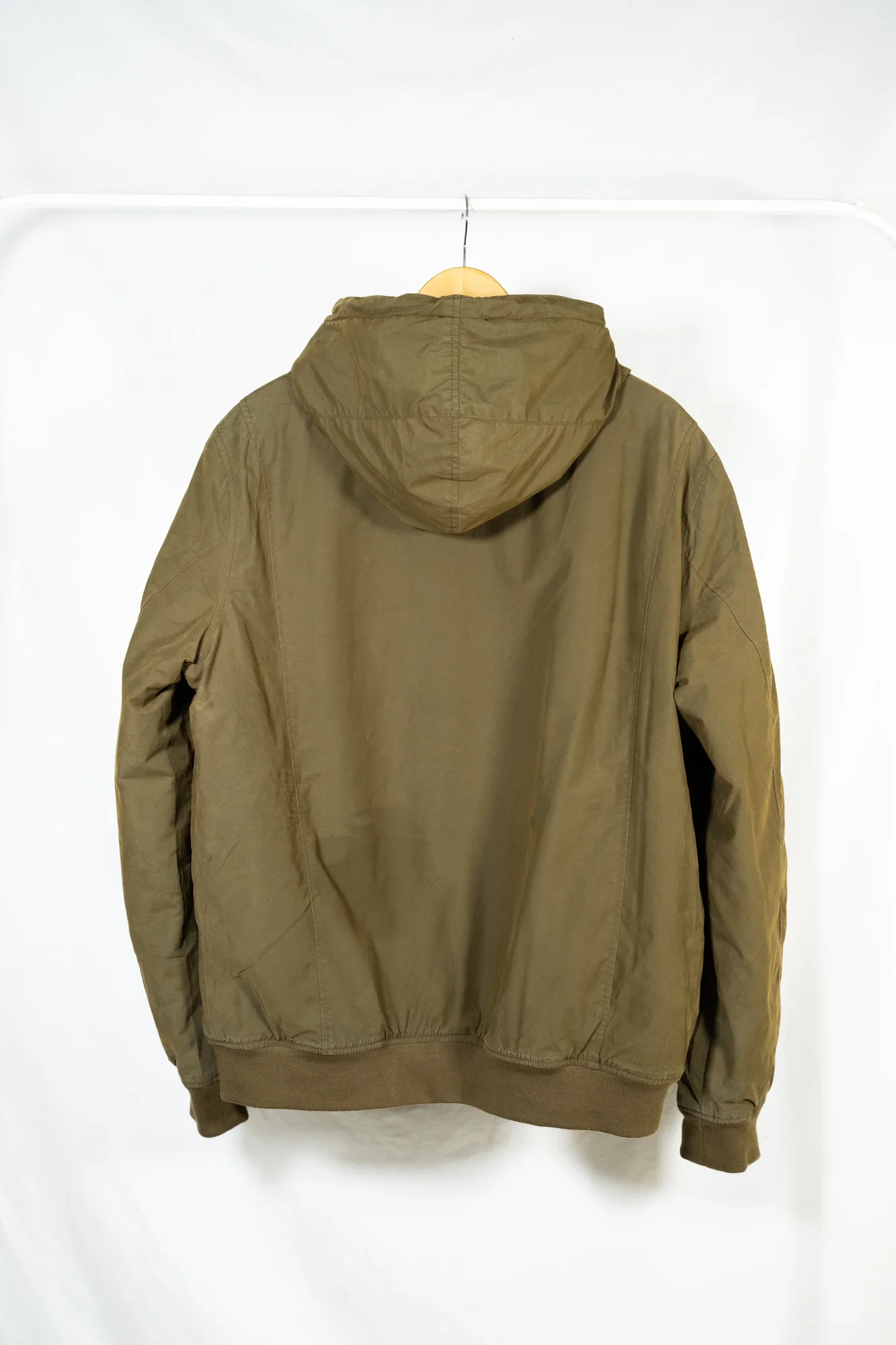 Celio – Olive Green Hooded Jacket with Sherpa Lining - Image 9