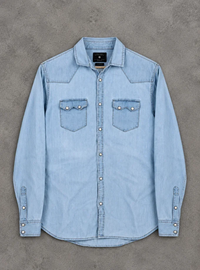 Zara light blue denim shirt with chest pockets size L